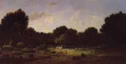 Theodore Rousseau Clearing in a High Forest,Forest of Fontainebleau(The Cart) France oil painting art